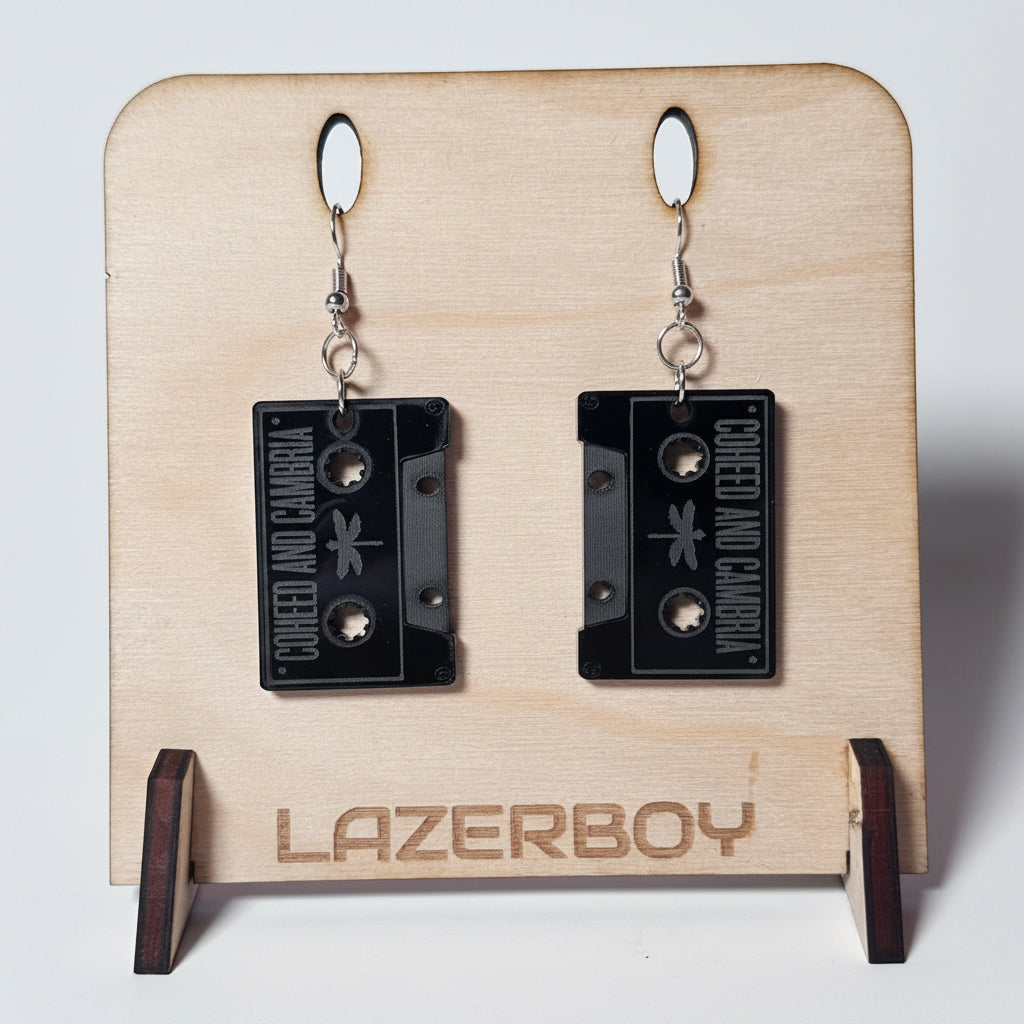 Cassette tape Earrings (coheed and cambria - double sided)